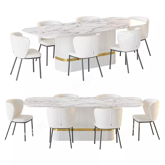 Elegant Osborn Dining Table 3D model image 1