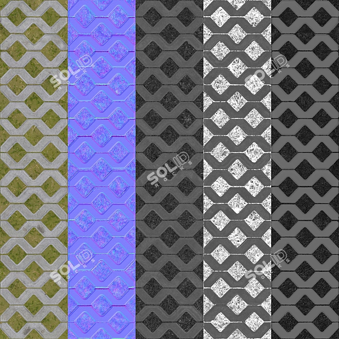 Eco Paving Material Texture Pack 3D model image 4