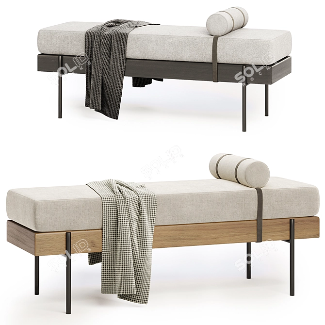 Elegant Colburne Upholstered Bench 3D model image 1