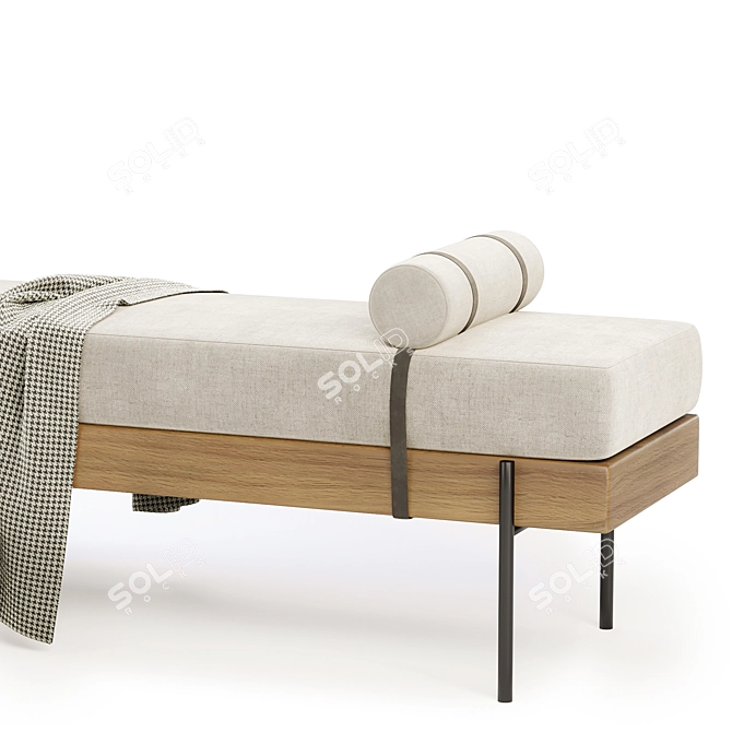 Elegant Colburne Upholstered Bench 3D model image 3