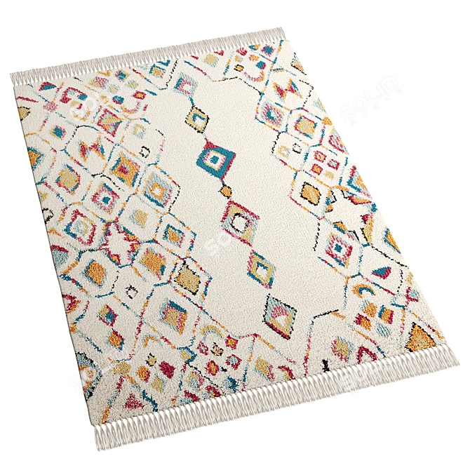 Vibrant Berber Rug By La Redoute 3D model image 2