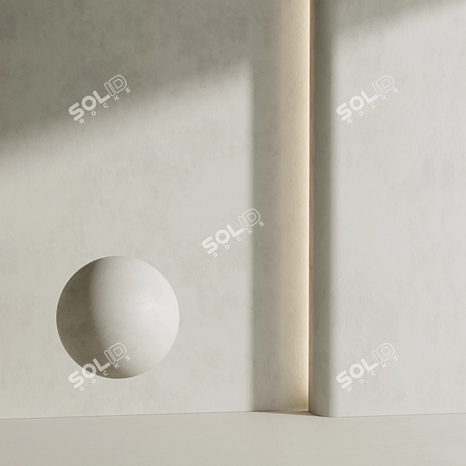 Modern White Textured Plaster Materials 3D model image 4