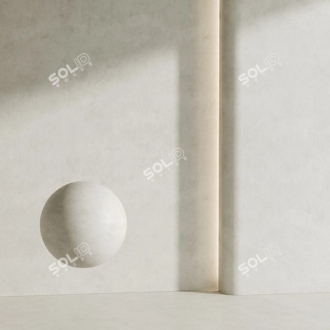 Modern White Textured Plaster Materials 3D model image 5