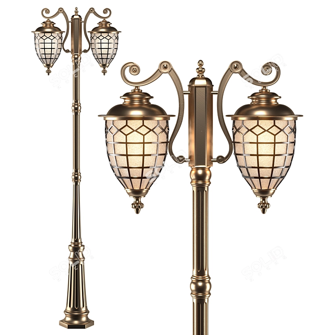 European Style Aluminum Garden Street Lamp 3D model image 1