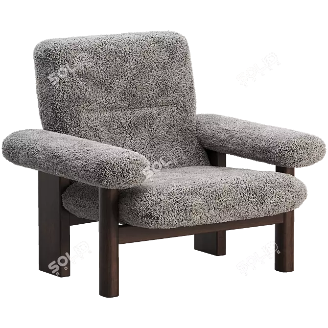 Sheepskin Brasilia Lounge Chair 3D model image 1