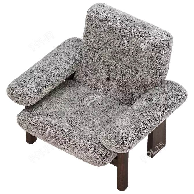 Sheepskin Brasilia Lounge Chair 3D model image 2