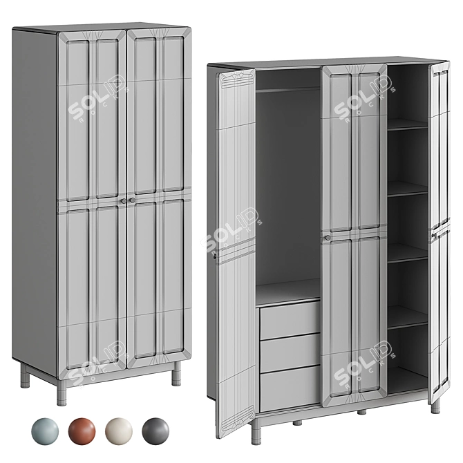 Viklu Swing Door Wardrobe 3D model image 4