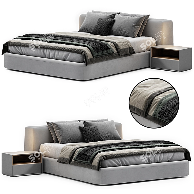 Siena Bed: High-Quality Model 3D model image 4