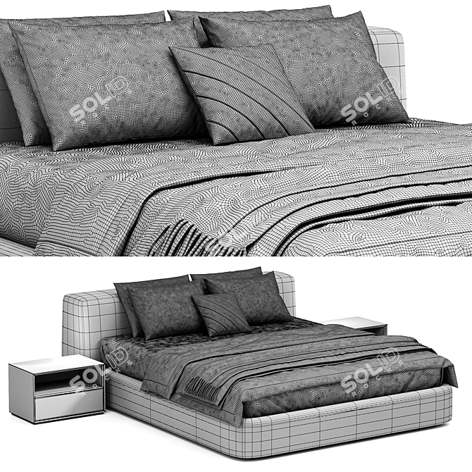 Siena Bed: High-Quality Model 3D model image 6