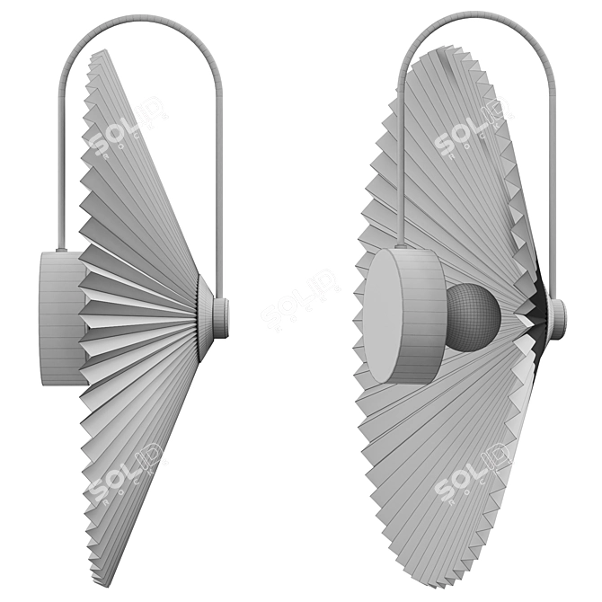 Minimalistic Black Metal Sconce 3D model image 3