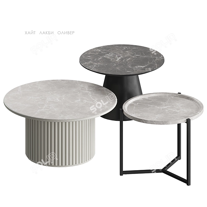 Contemporary Marble Coffee Tables 3D model image 2