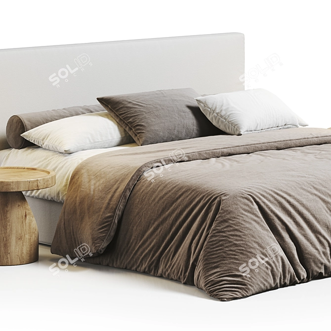 Elegant RH Sullivan Fabric Bed 3D model image 2