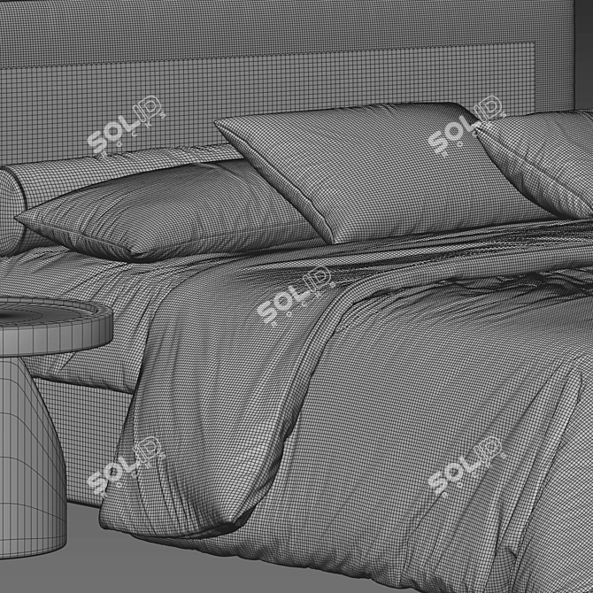 Elegant RH Sullivan Fabric Bed 3D model image 3