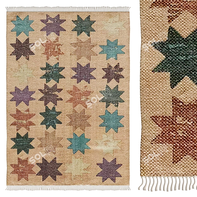 Starry Emma Brushed Rug 3D model image 1