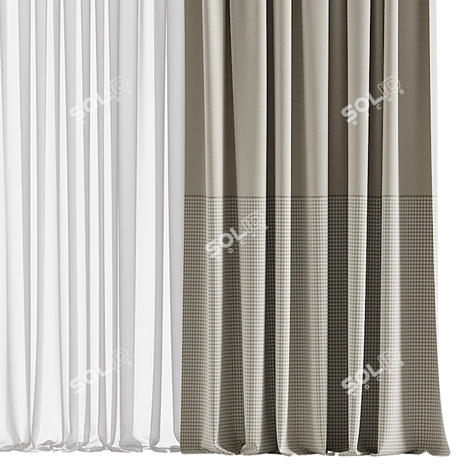 Unique 3D Curtain Design 3D model image 2