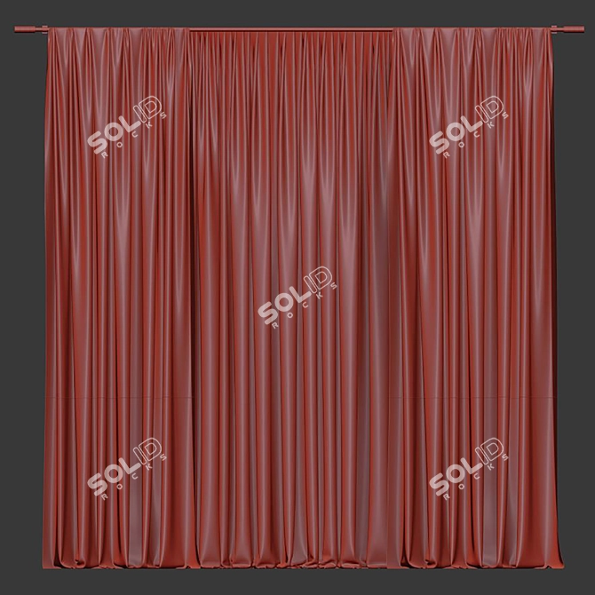 Unique 3D Curtain Design 3D model image 3