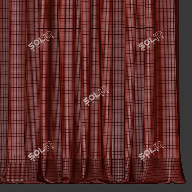 Unique 3D Curtain Design 3D model image 4