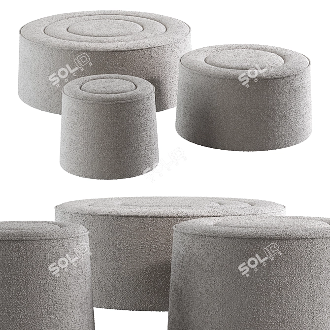 WOUD PRALINE Poufs Collection 3D model image 1
