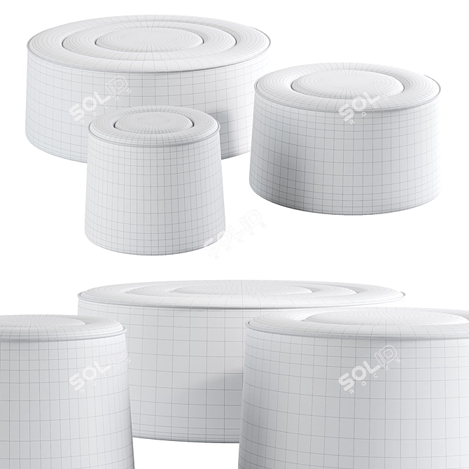 WOUD PRALINE Poufs Collection 3D model image 5