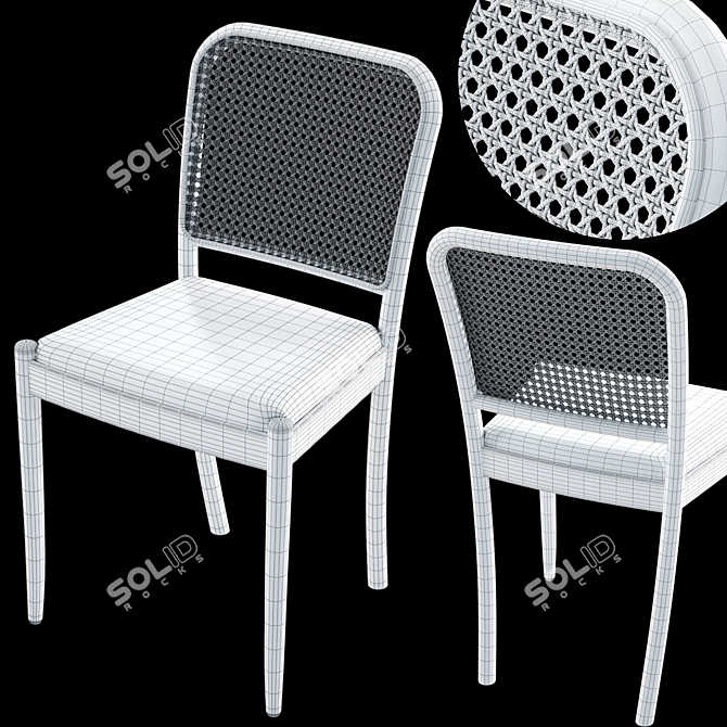 Modern Rattan Dining Chair 2017 3D model image 7