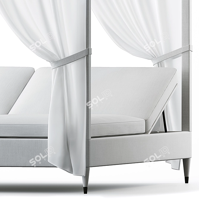 Elegant White 2-Seat Canopy Daybed 3D model image 4