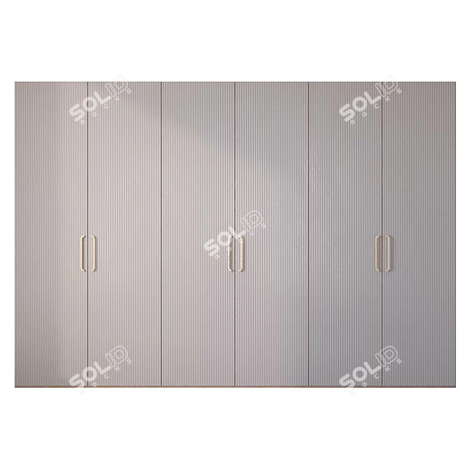 Metal Wood Gray Bingo Wardrobe 3D model image 3