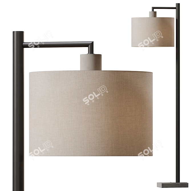 Sleek Metal Floor Lamp 3D model image 1