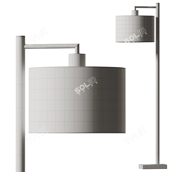 Sleek Metal Floor Lamp 3D model image 3