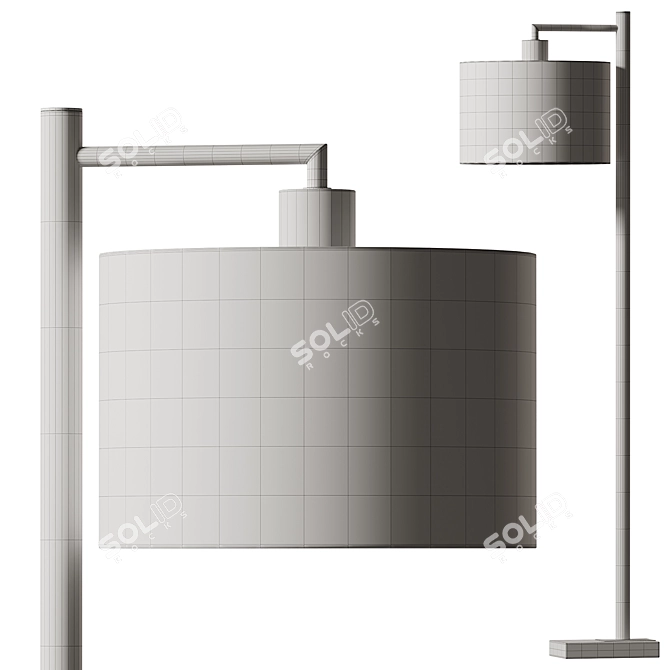 Sleek Metal Floor Lamp 3D model image 4