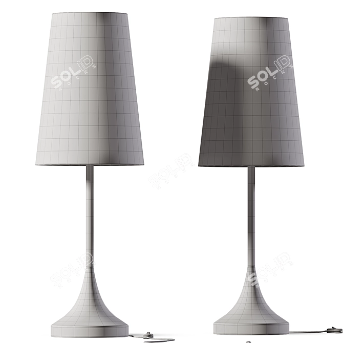 Modern Black Metal Table Lamp 3D model image 2