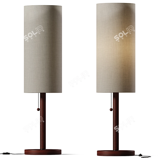  Rustic Chic Wooden Lamp 3D model image 1