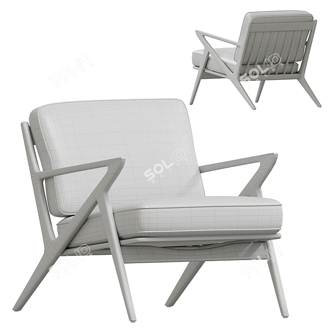 Modern Comfort: Asher Lounge Chair 3D model image 2