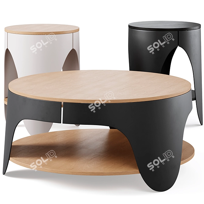 Jackson Wooden Round Coffee Table 3D model image 1