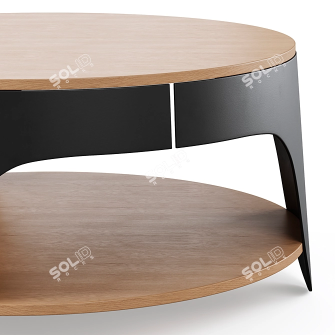 Jackson Wooden Round Coffee Table 3D model image 4