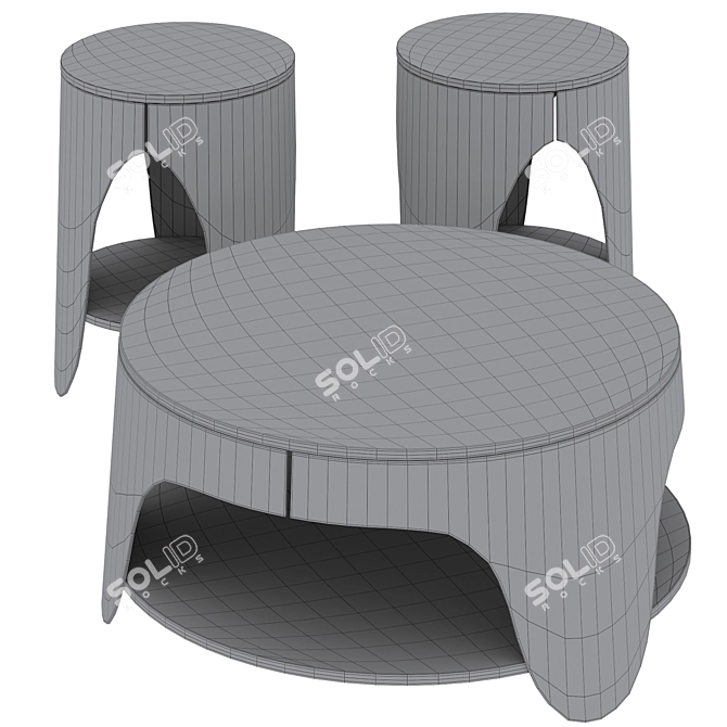 Jackson Wooden Round Coffee Table 3D model image 5