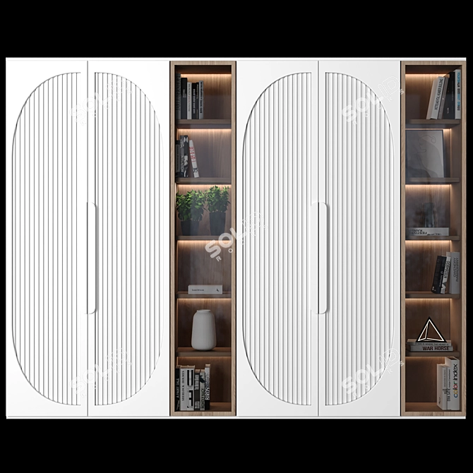 Modular Wardrobe & Shelf 120 3D model image 1