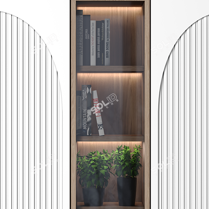 Modular Wardrobe & Shelf 120 3D model image 3