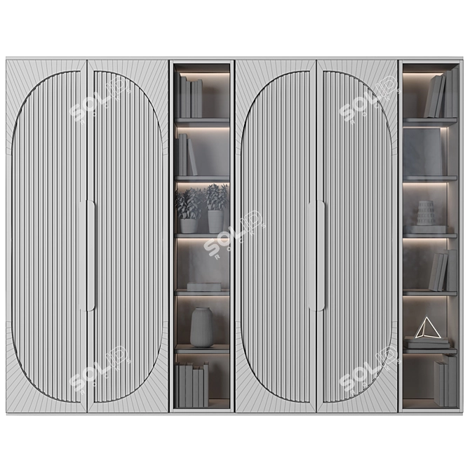 Modular Wardrobe & Shelf 120 3D model image 4