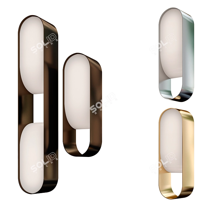 Elegant LOOP Wall Lights 3D model image 1