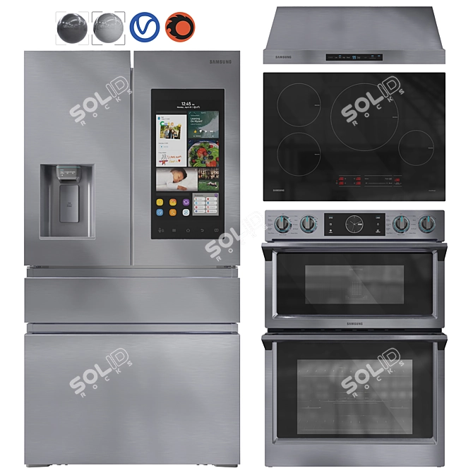 Samsung Smart Home Appliance Set 3D model image 2