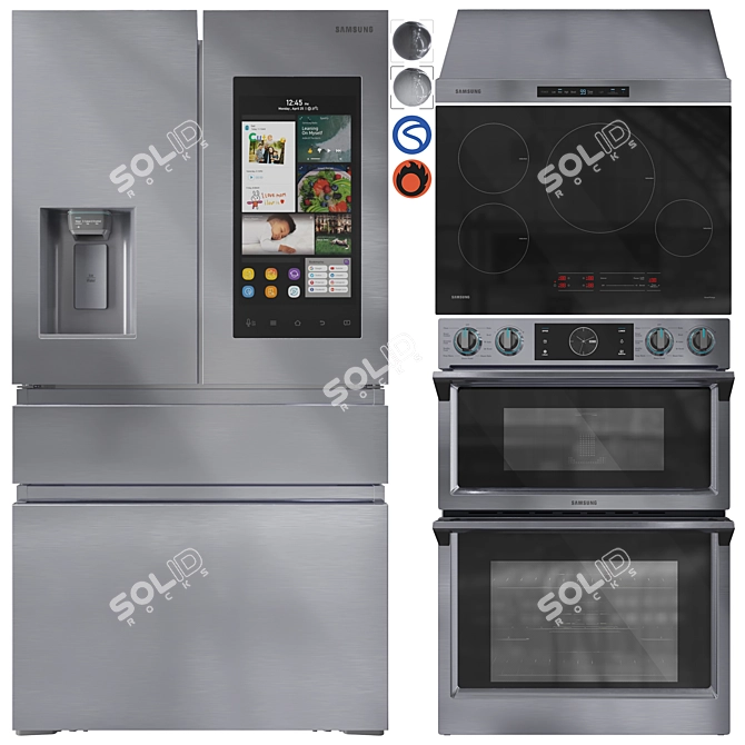 Samsung Smart Home Appliance Set 3D model image 15