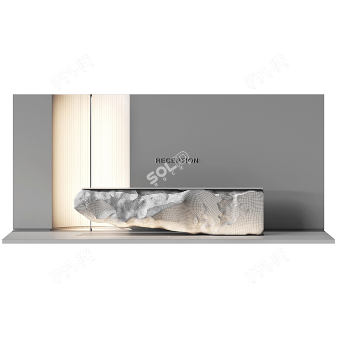 Natural Rock Reception Desk Set 3D model image 4