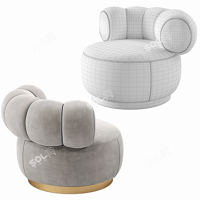 Luxury Eichholtz Design Swivel Chair 3D model image 4