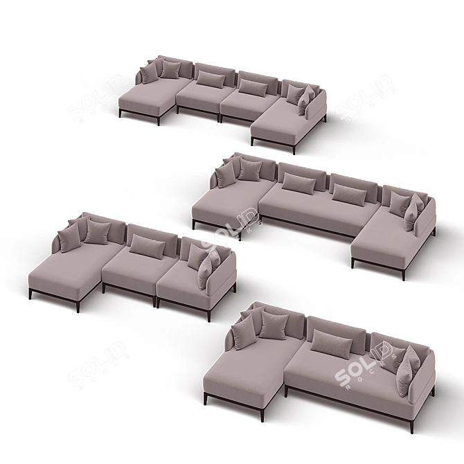 Wind Sectional Sofa, Highland Furniture 3D model image 4