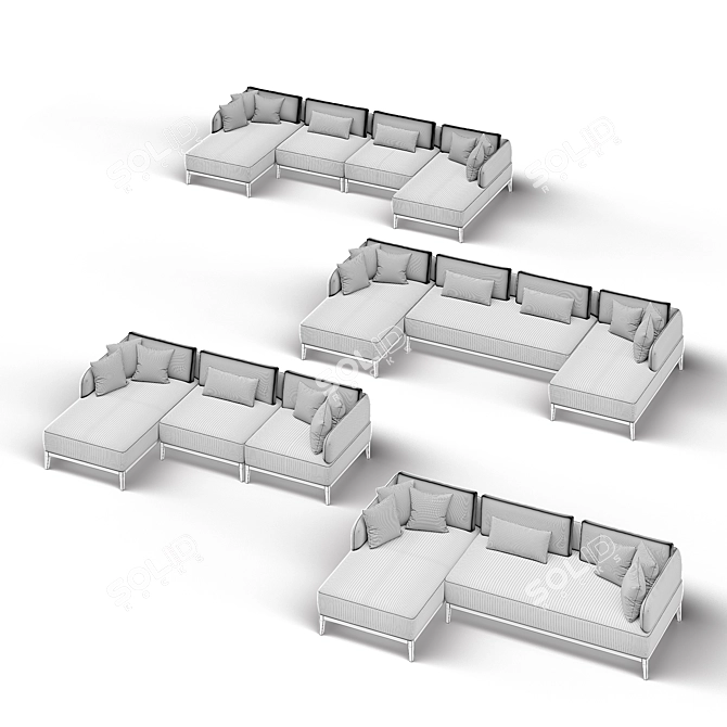 Wind Sectional Sofa, Highland Furniture 3D model image 1