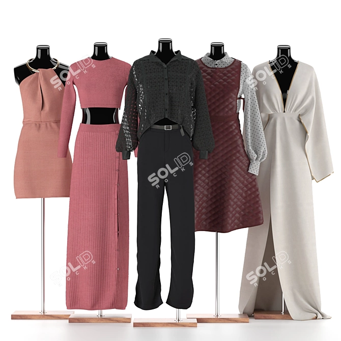 Posable Mannequin Set for 3D 3D model image 1