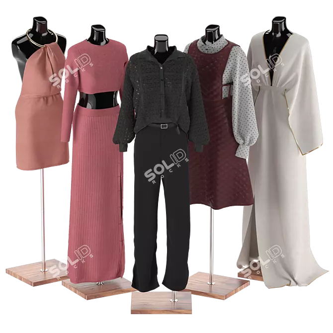 Posable Mannequin Set for 3D 3D model image 3