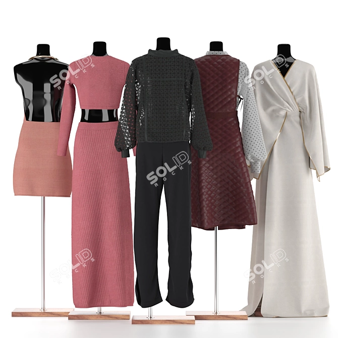 Posable Mannequin Set for 3D 3D model image 5