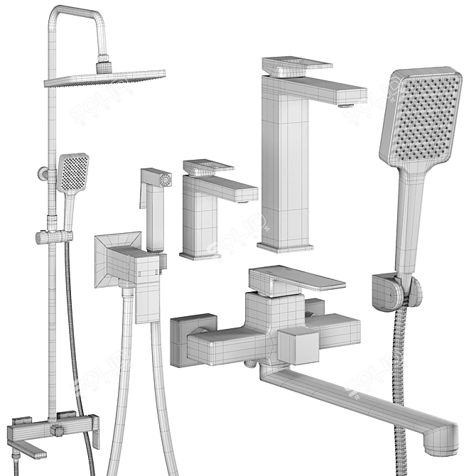 Shevanick Faucets and Shower Set 3D model image 6