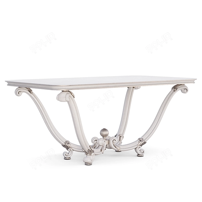 Handcrafted Dining Table, Customizable Finish 3D model image 3